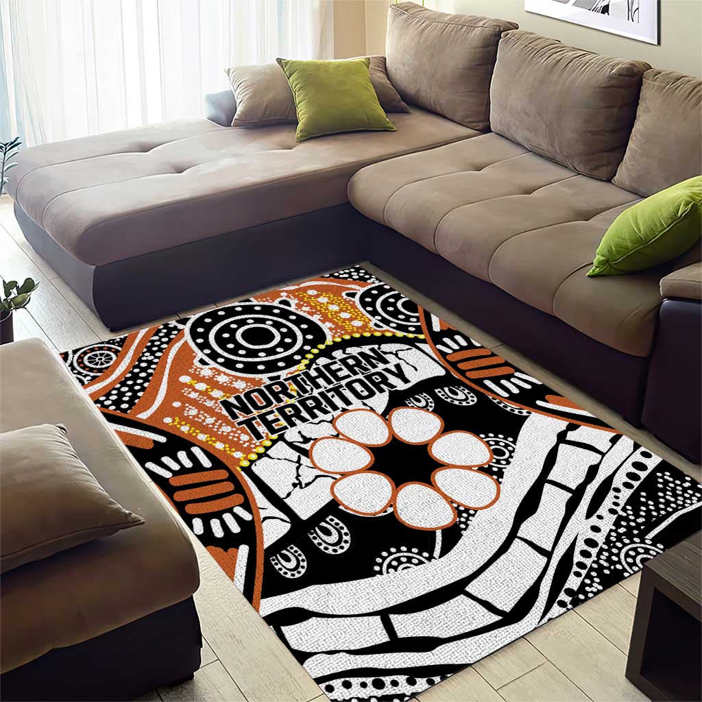 Australian Northern Territory Area Rug Aboriginal with Sturt's Desert Rose