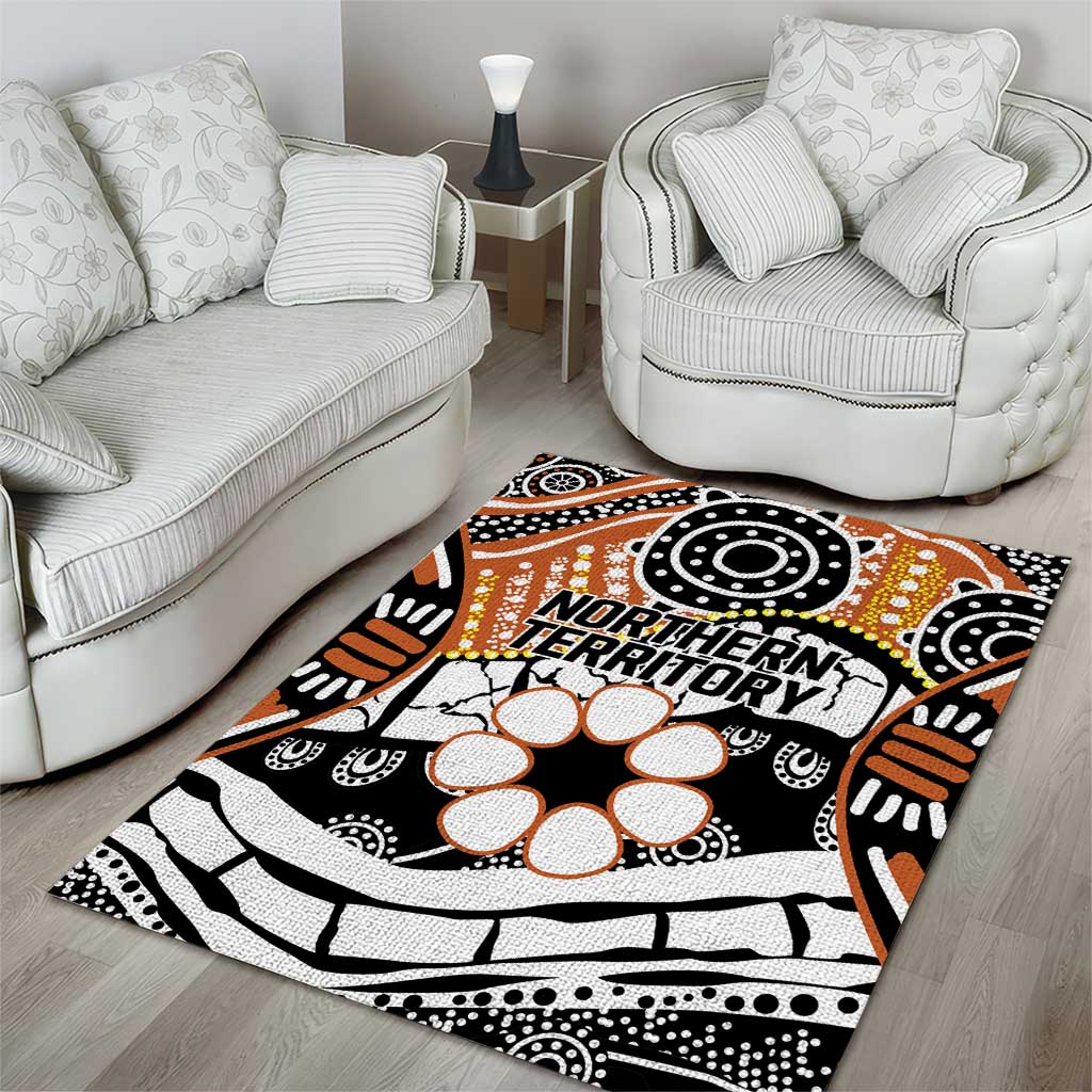 Australian Northern Territory Area Rug Aboriginal with Sturt's Desert Rose