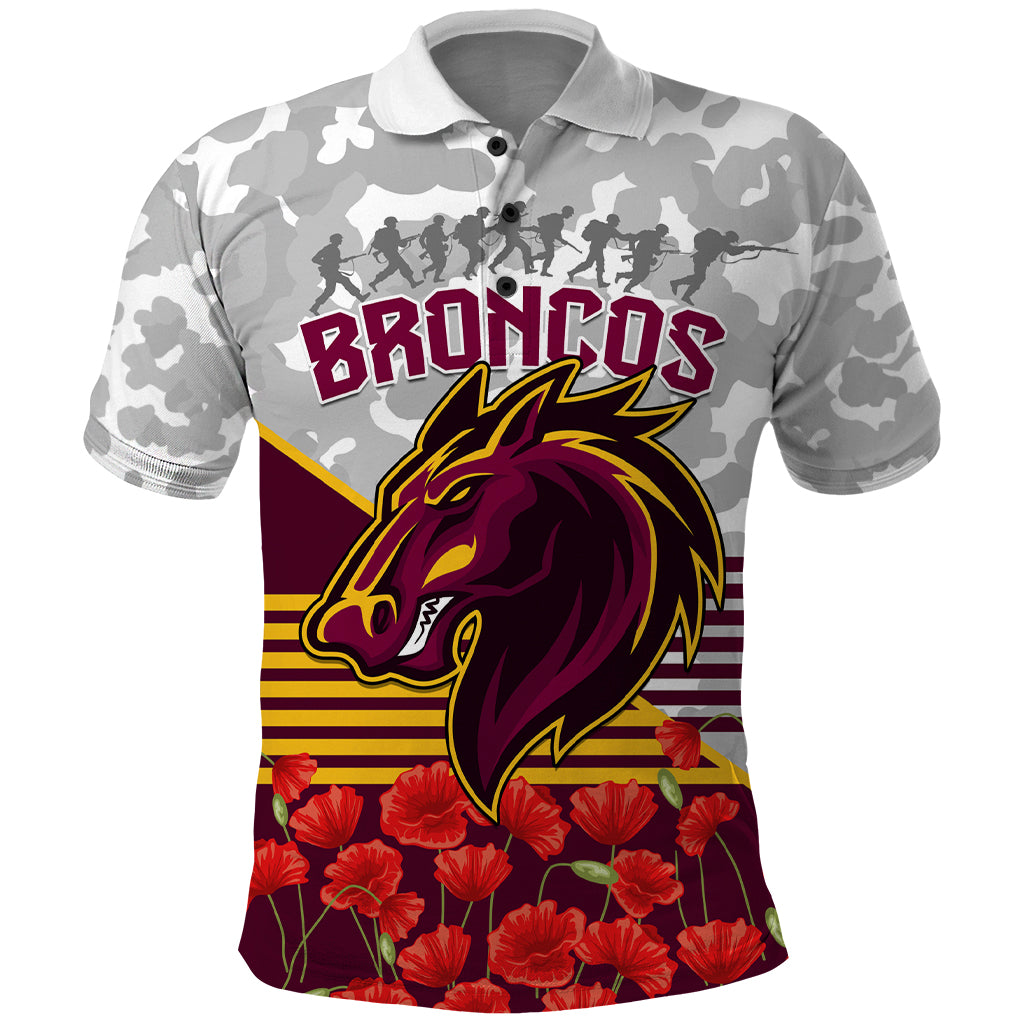 Broncos Rugby ANZAC Day 2024 Polo Shirt Camouflage Style