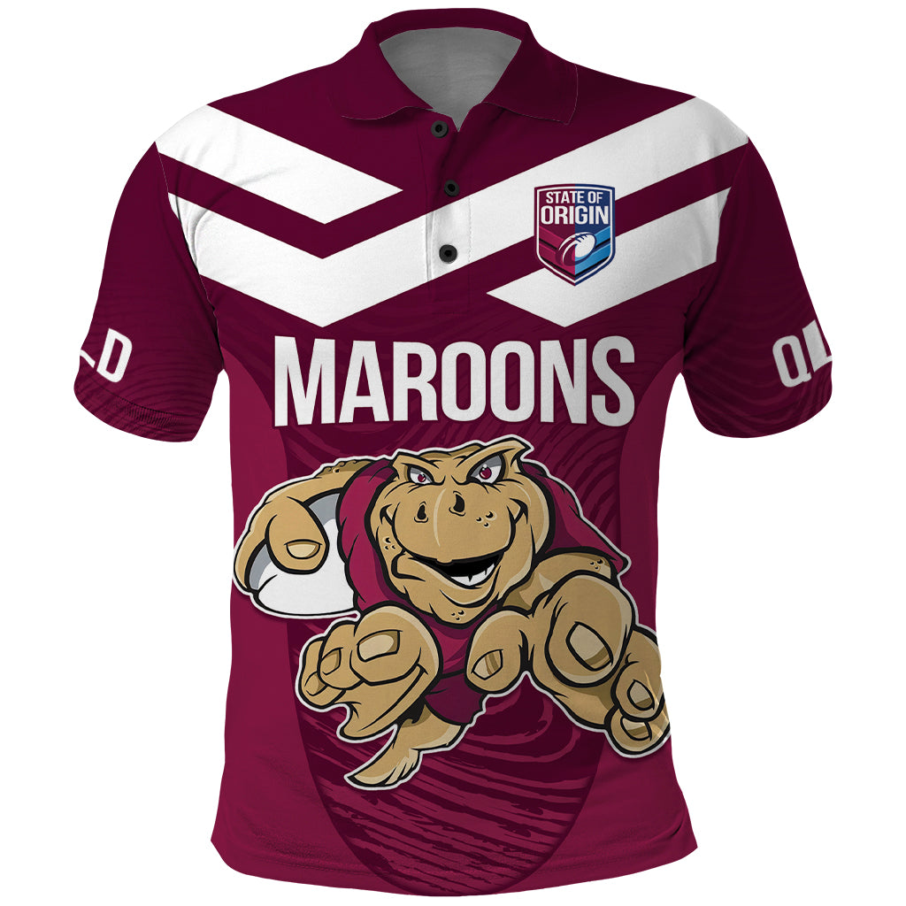 Custom Queensland Rugby Polo Shirt Maroons Cane Toad Origin Sporty