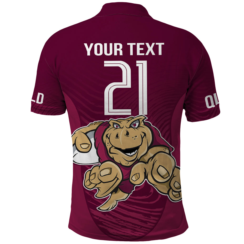 Custom Queensland Rugby Polo Shirt Maroons Cane Toad Origin Sporty