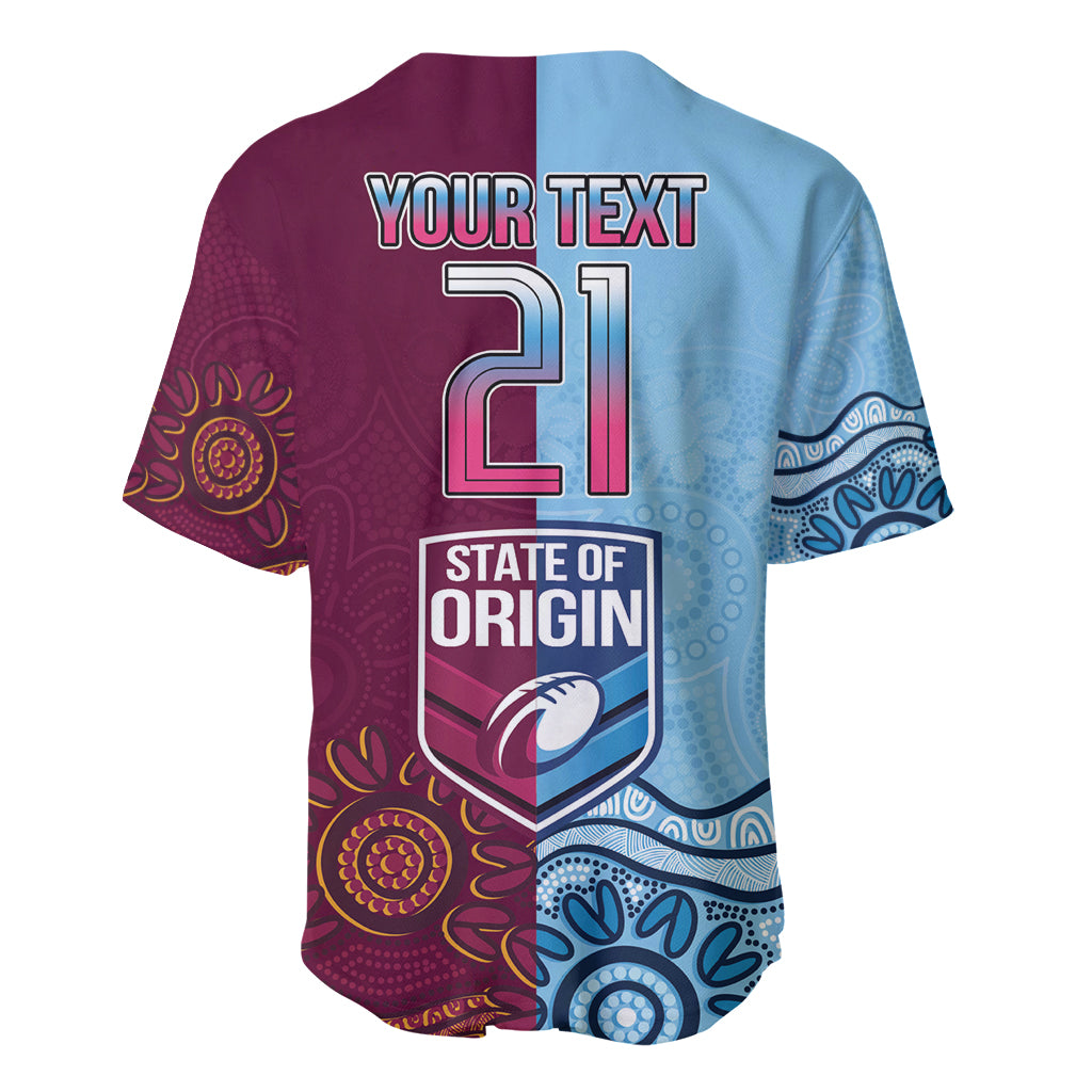 Custom QLD Cane Toad and NSW Cockroach Baseball Jersey Aboriginal Inspired Together