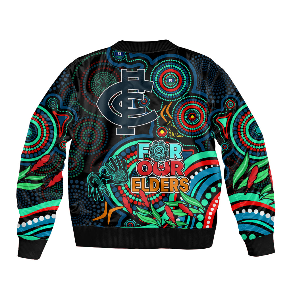 Carlton Blues Football Aboriginal Art Bomber Jacket NAIDOC Indigenous ...