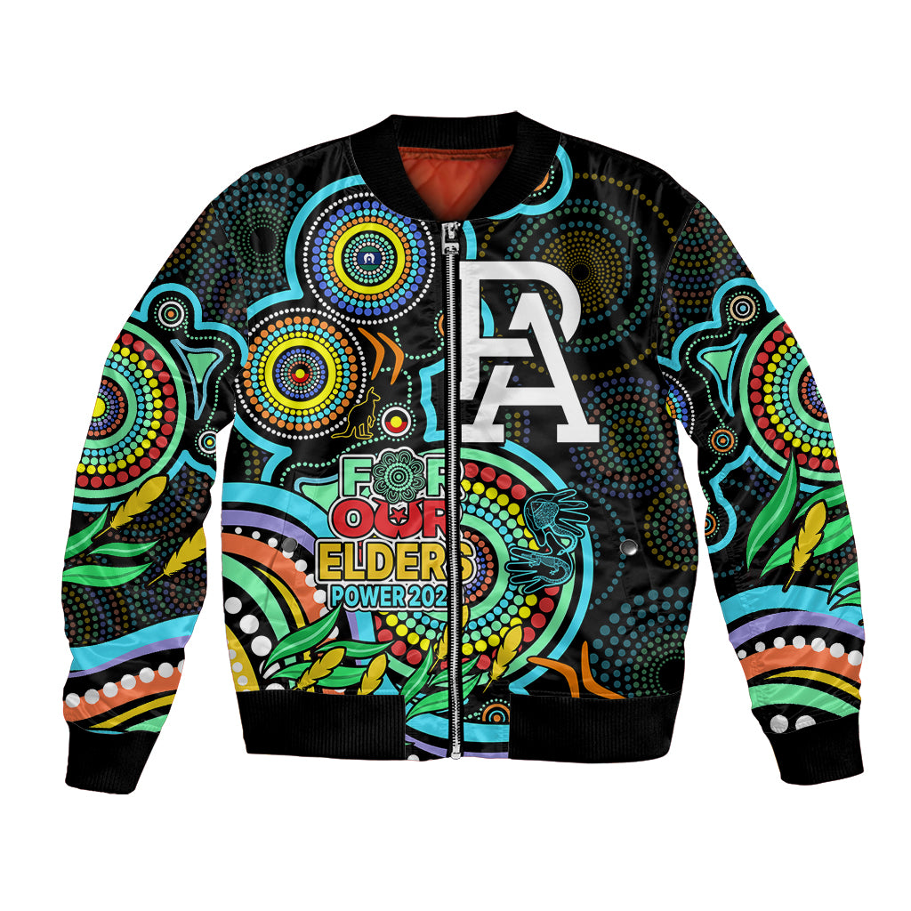 Port Adelaide Football Aboriginal Art Bomber Jacket NAIDOC Indigenous ...