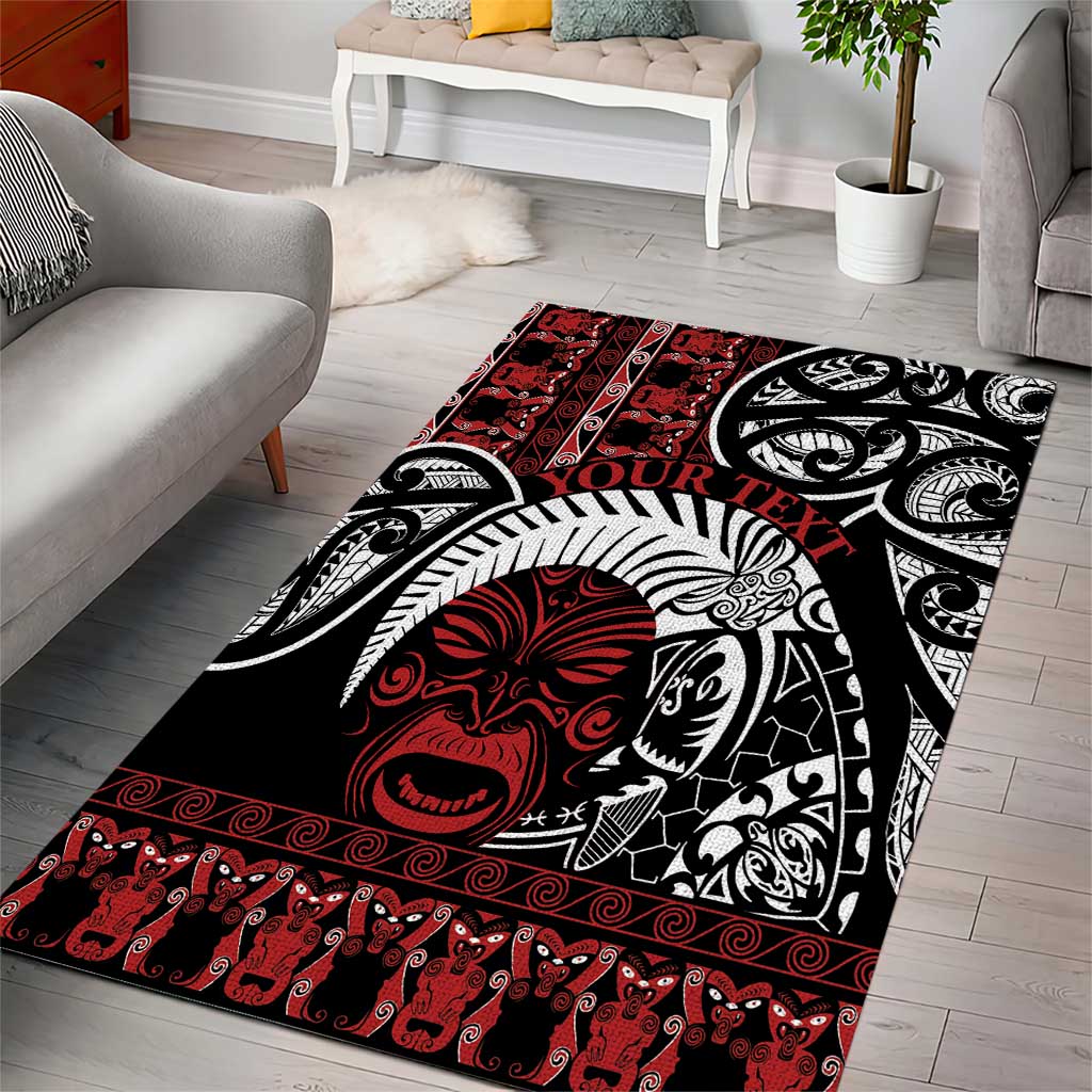 Honour The Treaty New Zealand Personalised Area Rug Toitu Te Tiriti Indigenous Maori Face