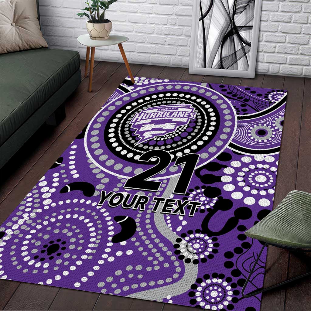 Hurricanes Cricket Custom Area Rug Australian Aboriginal