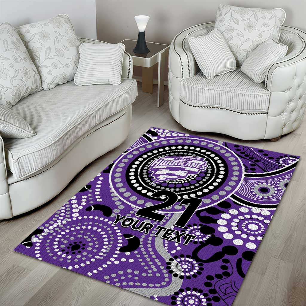 Hurricanes Cricket Custom Area Rug Australian Aboriginal