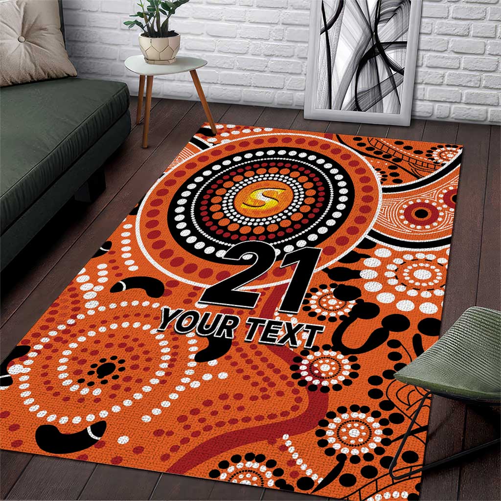 Scorchers Cricket Custom Area Rug Australian Aboriginal