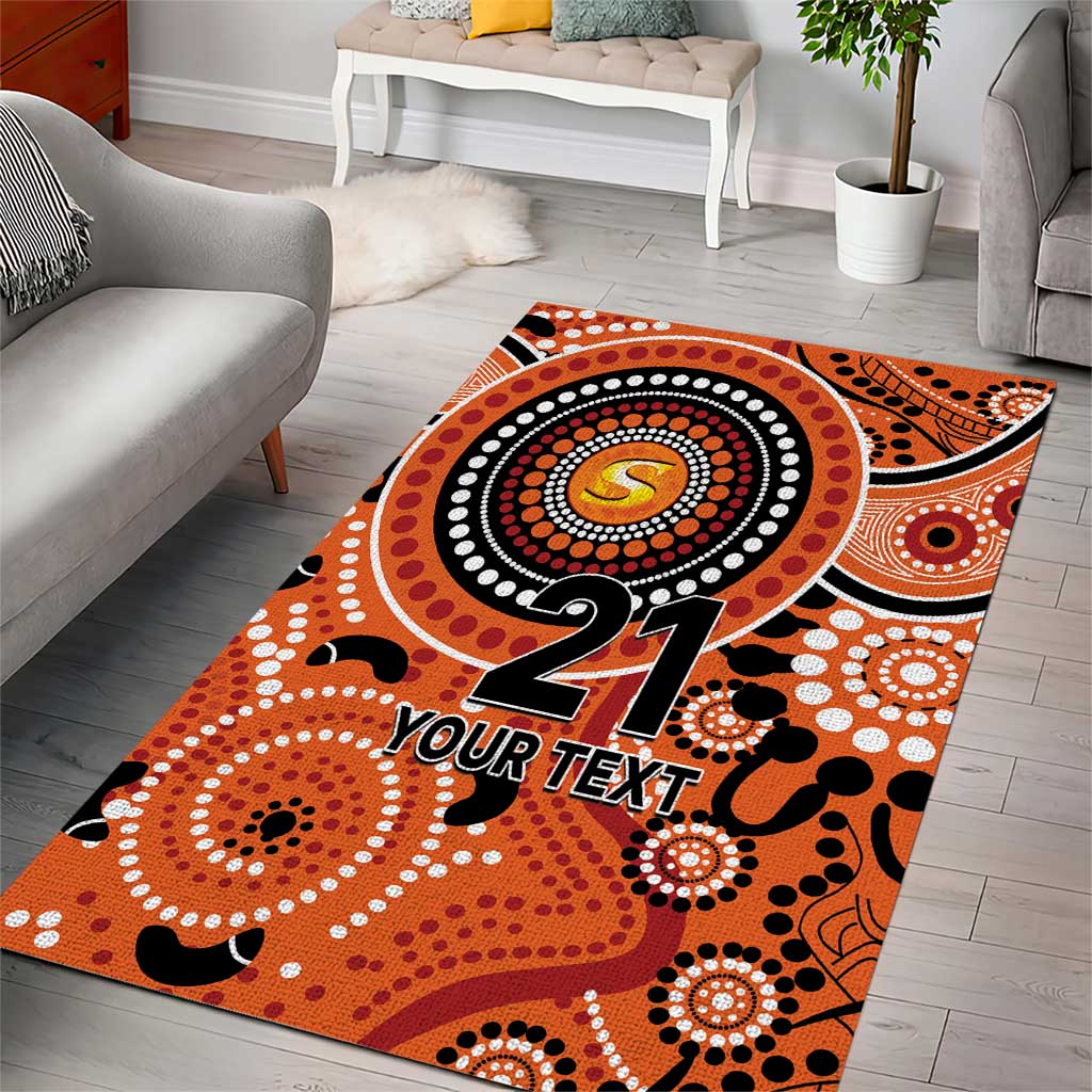 Scorchers Cricket Custom Area Rug Australian Aboriginal