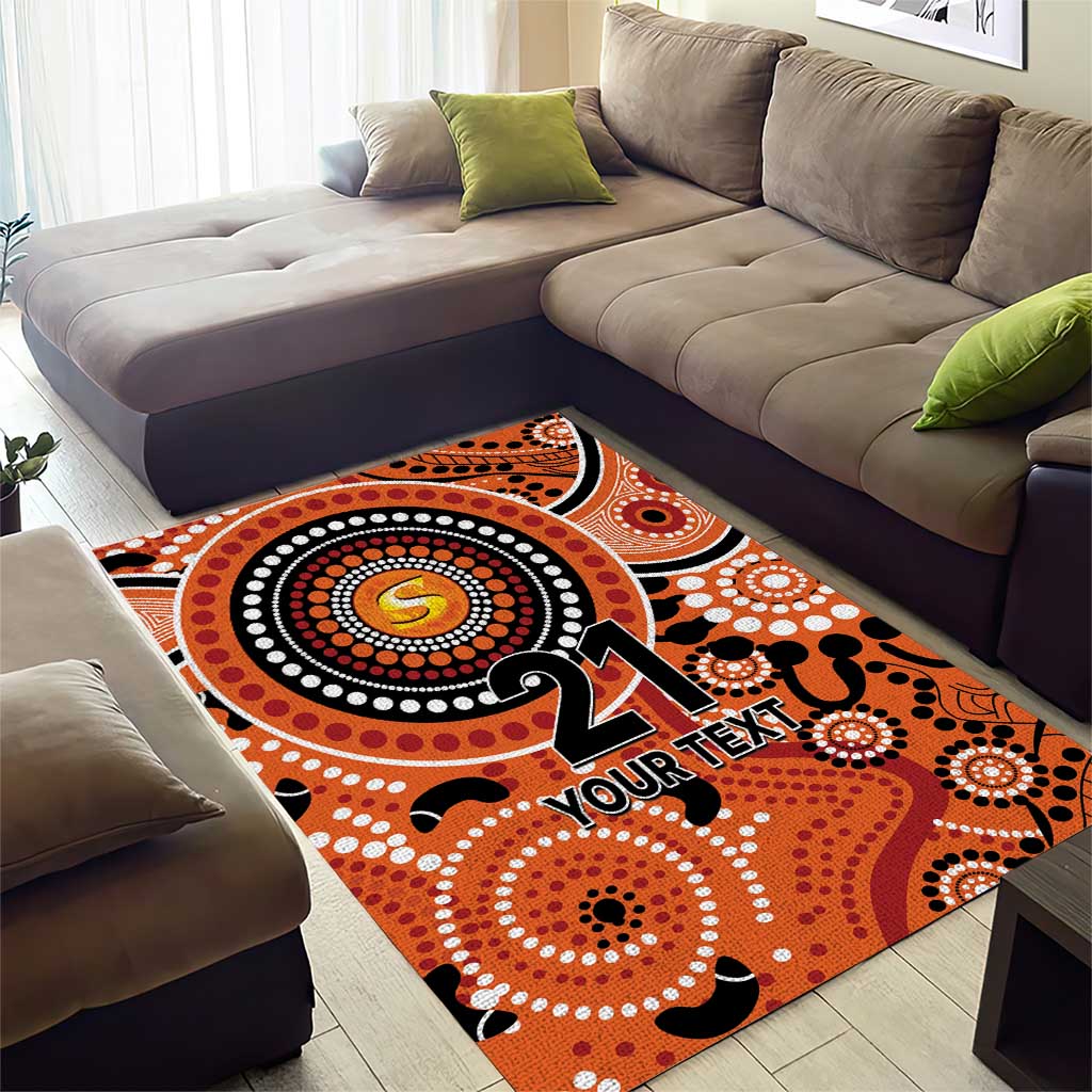 Scorchers Cricket Custom Area Rug Australian Aboriginal