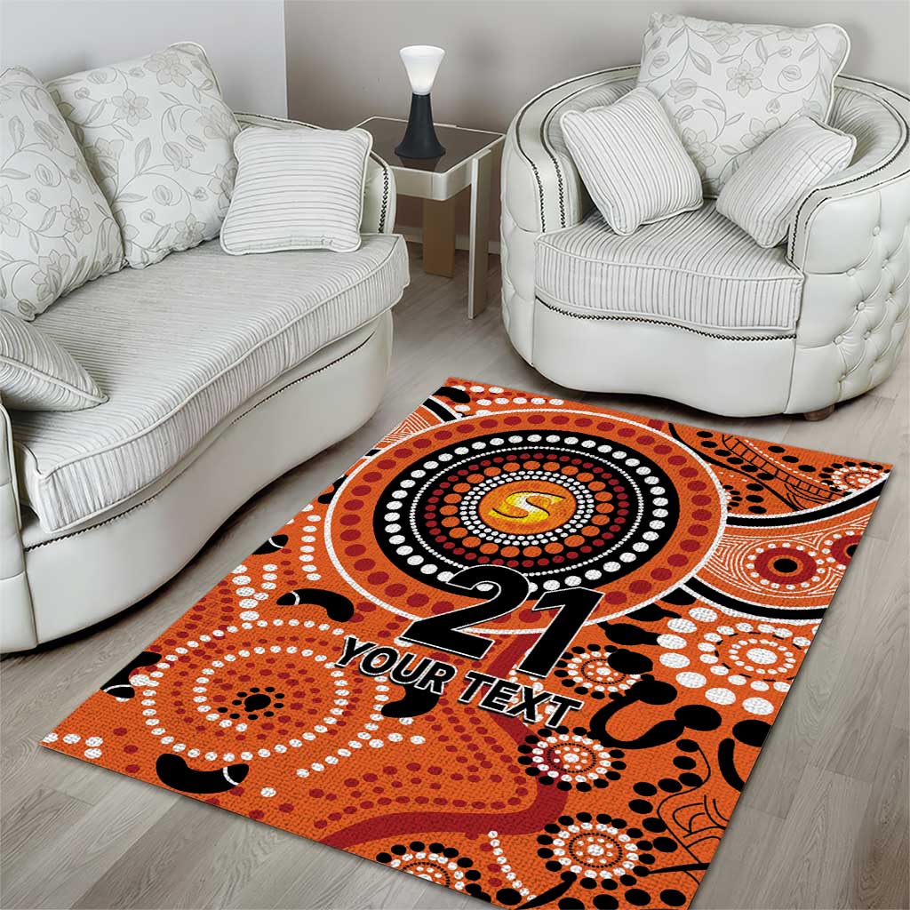 Scorchers Cricket Custom Area Rug Australian Aboriginal