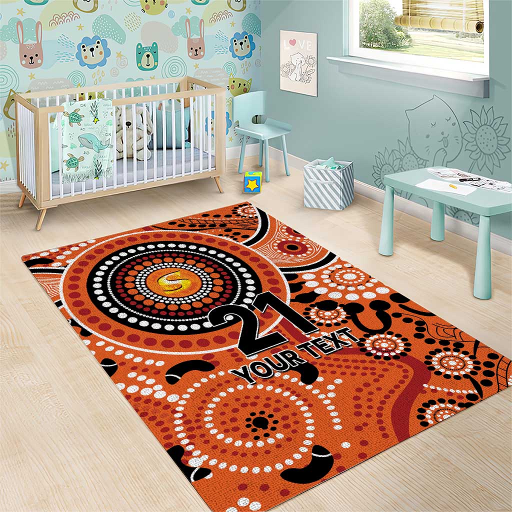 Scorchers Cricket Custom Area Rug Australian Aboriginal