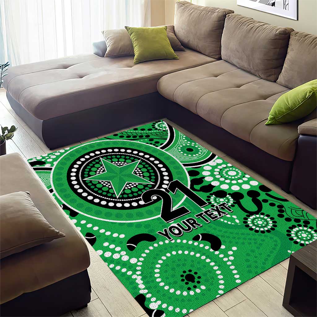 Stars Cricket Custom Area Rug Australian Aboriginal