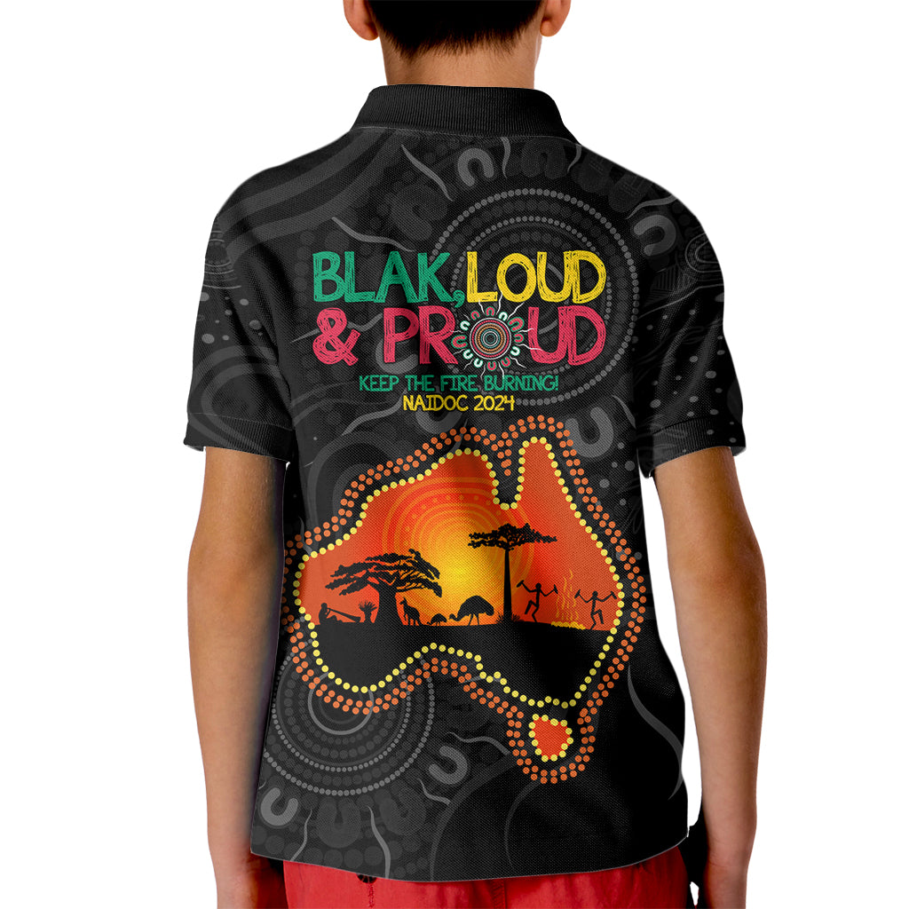 Blak Loud and Proud NAIDOC 2024 Kid Polo Shirt Indigenous Aboriginal