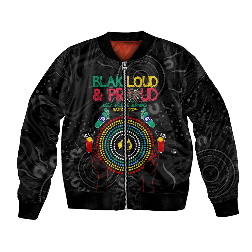 Blak Loud and Proud NAIDOC 2024 Sleeve Zip Bomber Jacket Indigenous Aboriginal