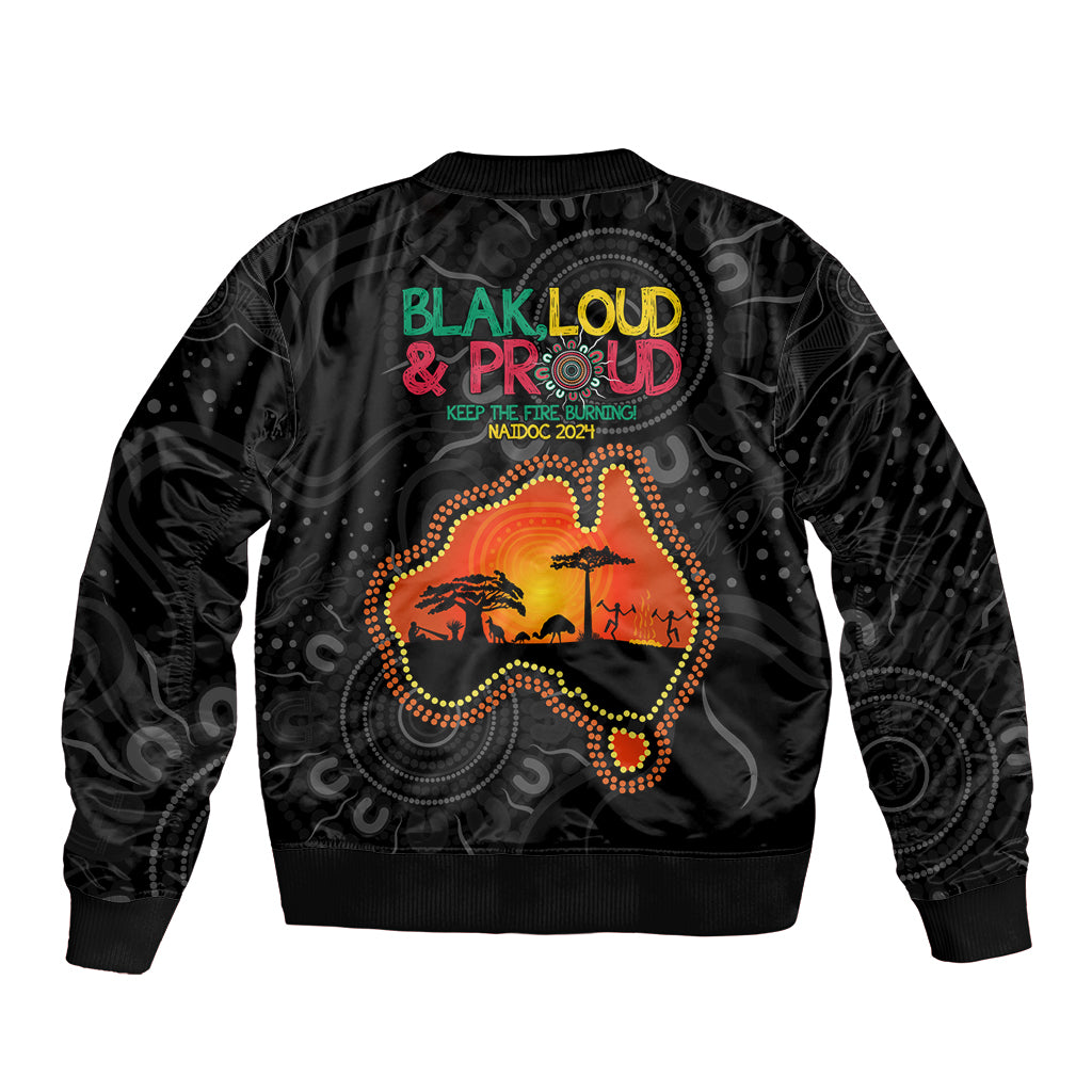 Blak Loud and Proud NAIDOC 2024 Sleeve Zip Bomber Jacket Indigenous Aboriginal