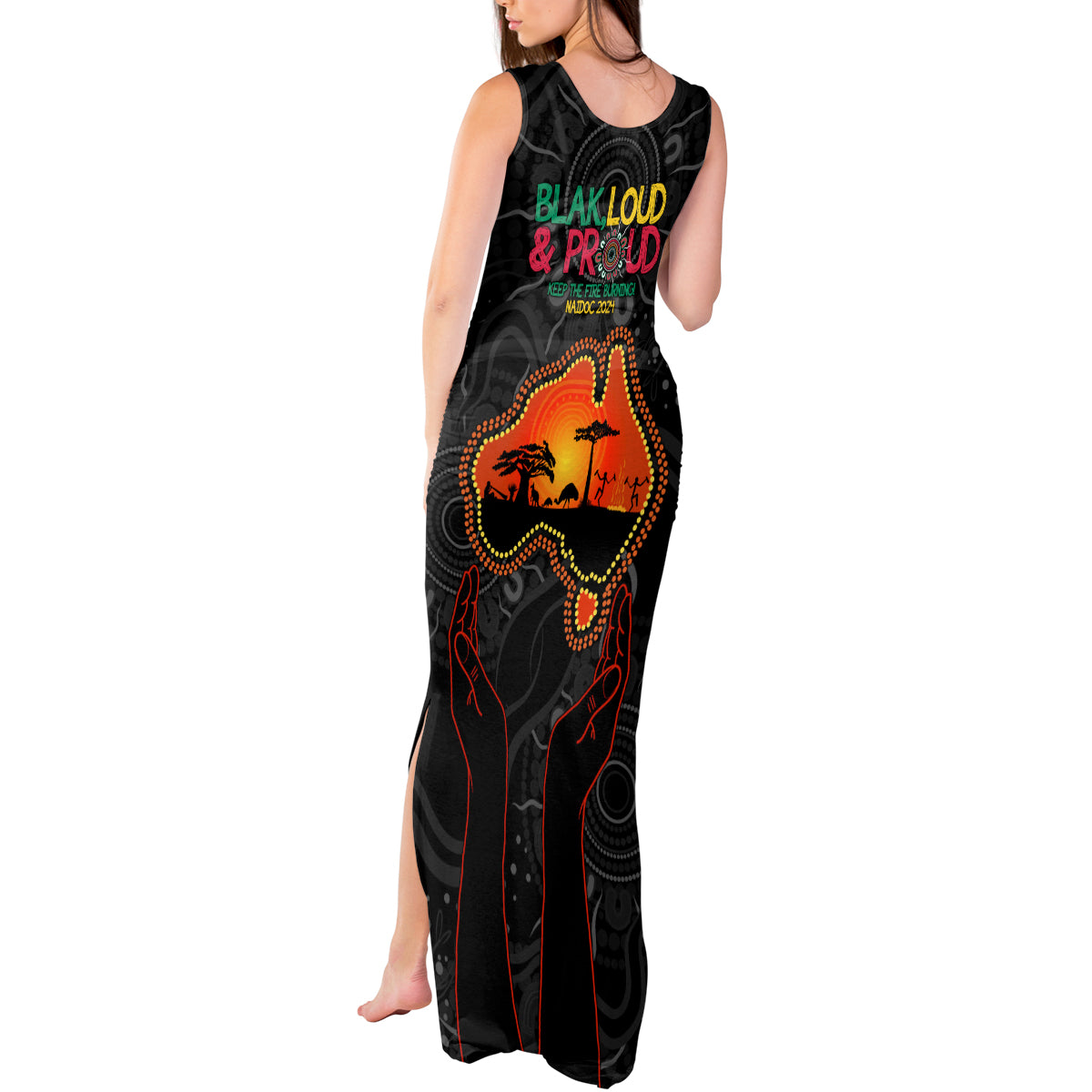 Blak Loud and Proud NAIDOC 2024 Tank Maxi Dress Indigenous Aboriginal