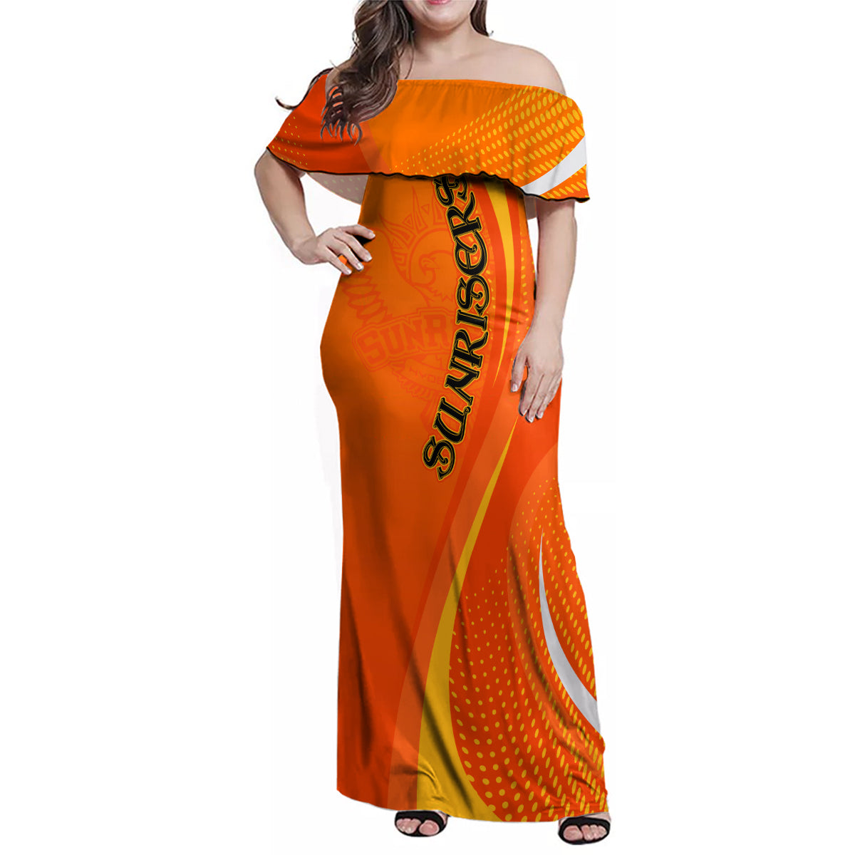 sunrisers-eastern-cape-custom-family-matching-off-shoulder-maxi-dress-and-hawaiian-shirt-south-african-cricket-2024-sporty