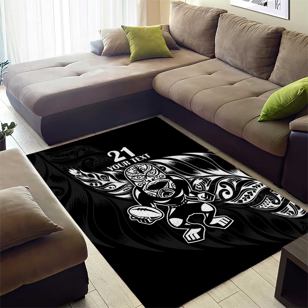 New Zealand Rugby Custom Area Rug Opango All Black Fern