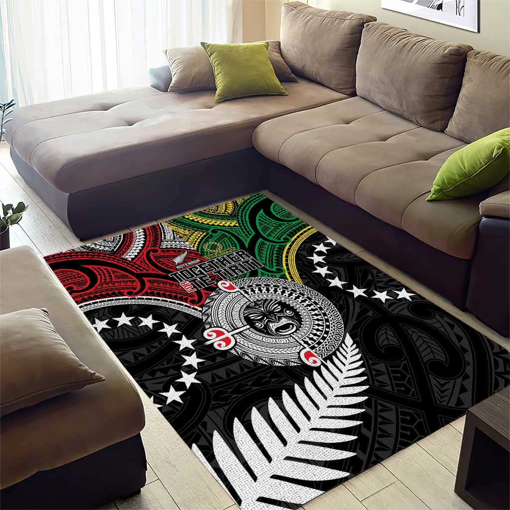 Aotearoa and Cook Islands Mo Te Tiriti Area Rug New Zealand Honour The Treaty Ake!Ake!Ake!