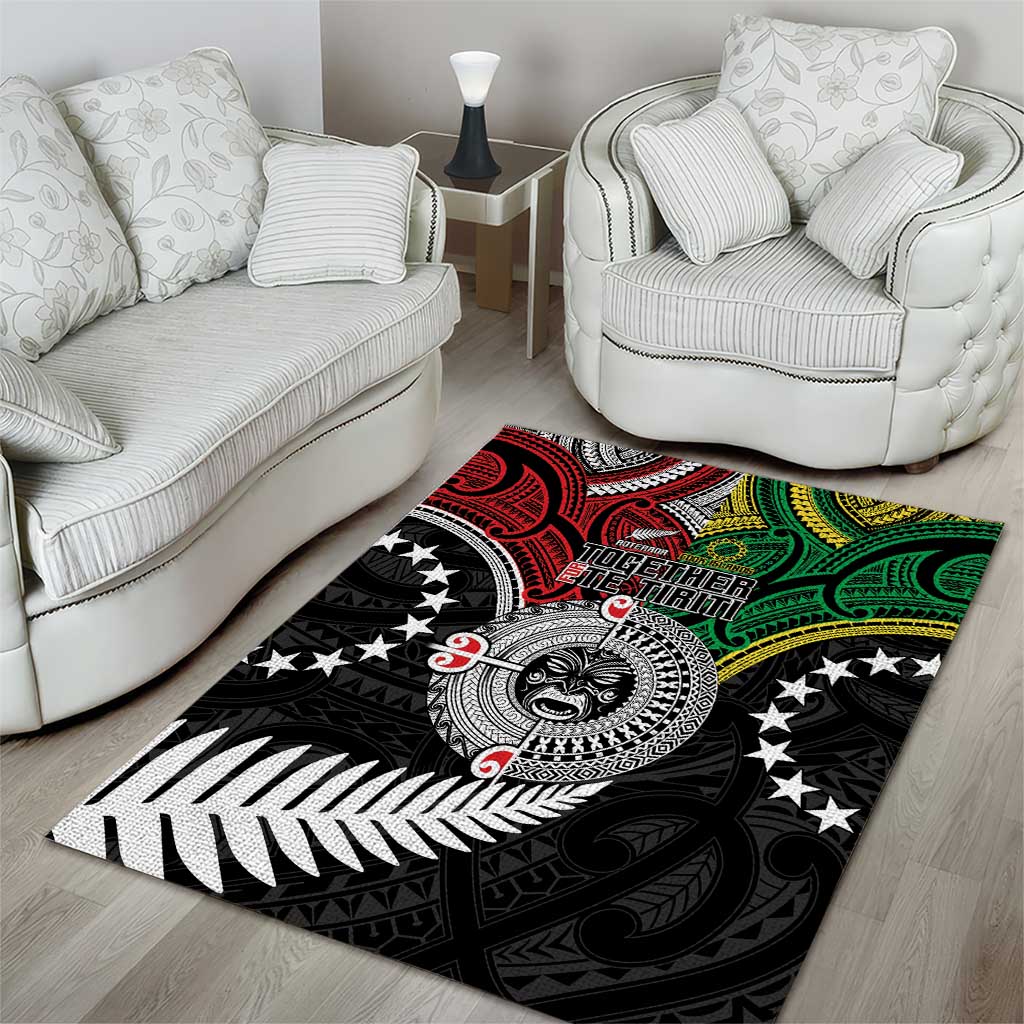 Aotearoa and Cook Islands Mo Te Tiriti Area Rug New Zealand Honour The Treaty Ake!Ake!Ake!