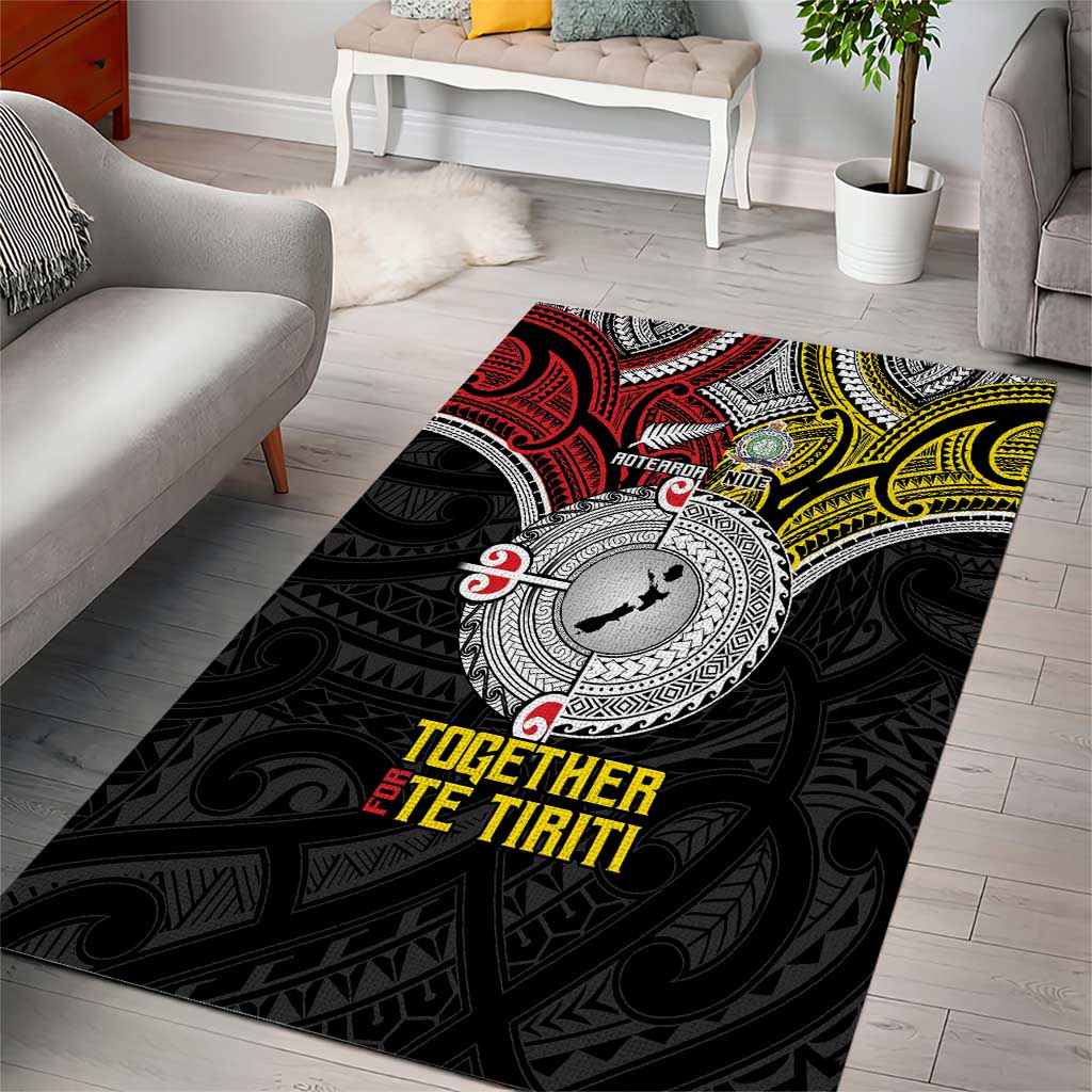 Aotearoa and Niue Mo Te Tiriti Area Rug New Zealand Honour The Treaty Ake!Ake!Ake!