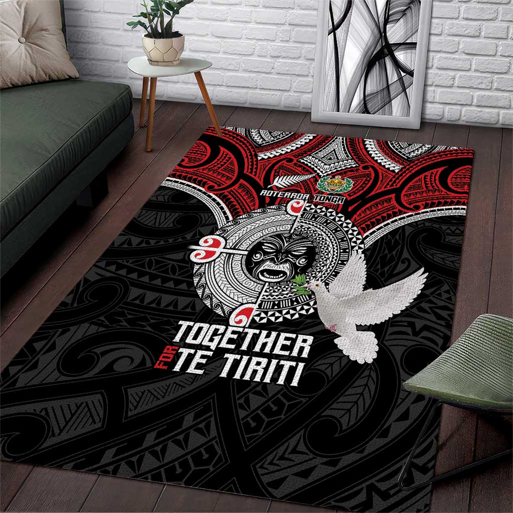 Aotearoa and Tonga Mo Te Tiriti Area Rug New Zealand Honour The Treaty Ake!Ake!Ake!