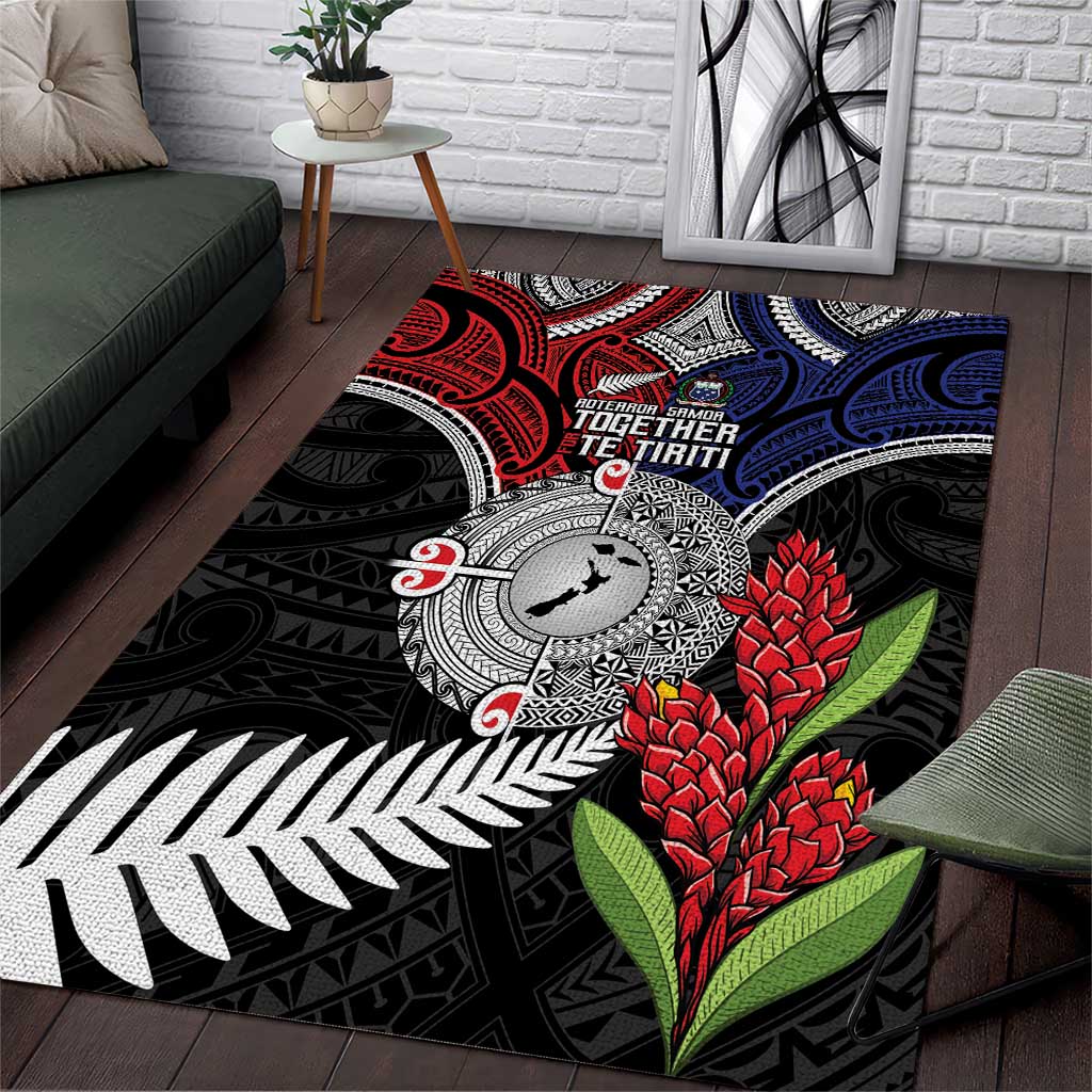 Aotearoa and Samoa Mo Te Tiriti Area Rug Tangata Moana Stand with Tangata Whenua