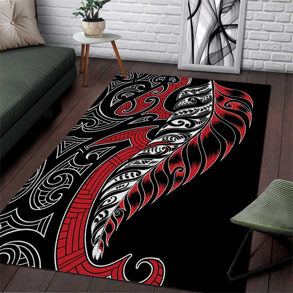 Koru Fern New Zealand Area Rug Maori Tribal Pattern