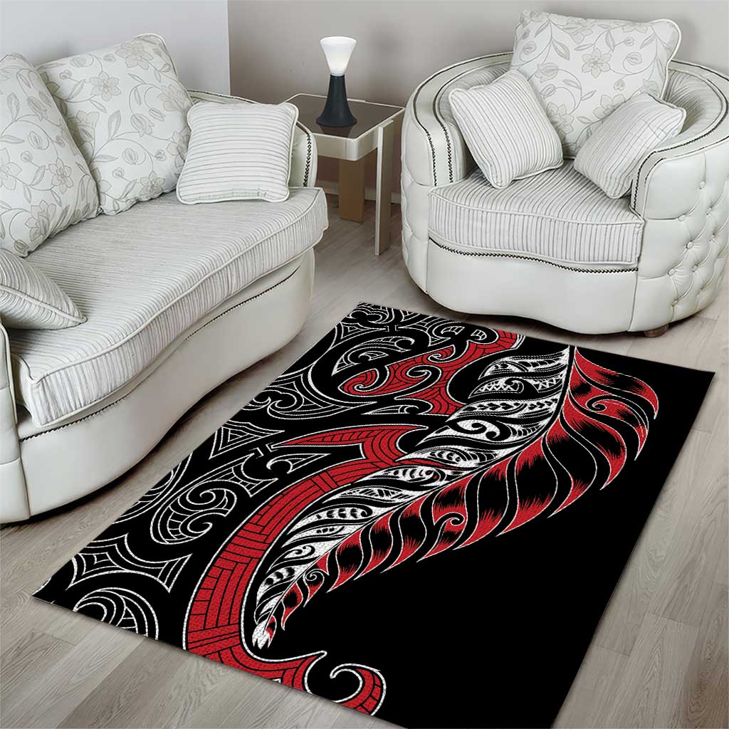 Koru Fern New Zealand Area Rug Maori Tribal Pattern