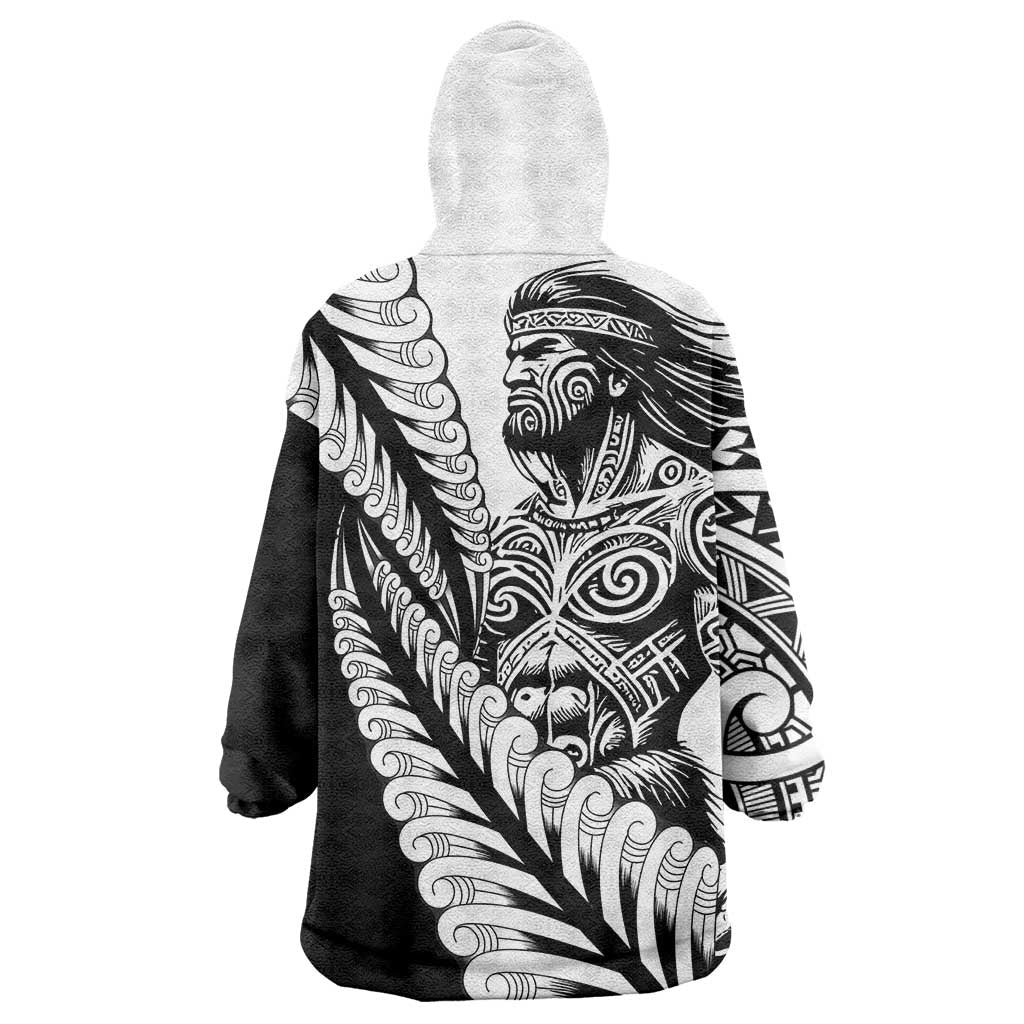 Koru Fern New Zealand Maori Tribal Warrior Wearable Blanket Hoodie