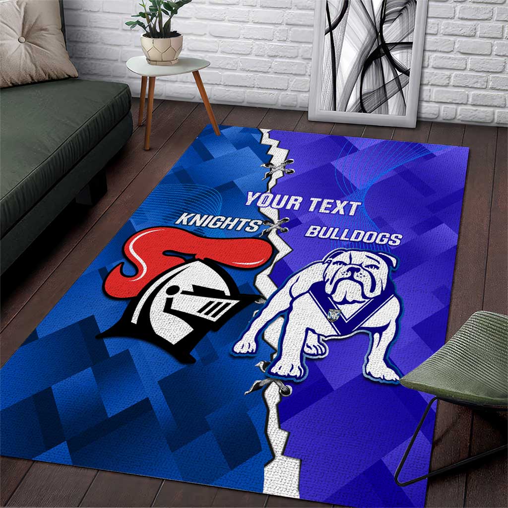 Custom Bulldogs And Knights Rugby 2025 Area Rug Dynamic Style