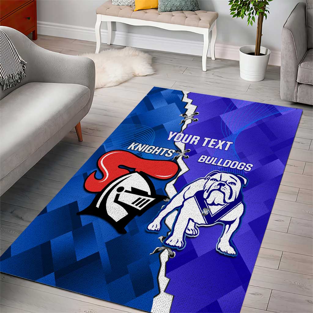 Custom Bulldogs And Knights Rugby 2025 Area Rug Dynamic Style