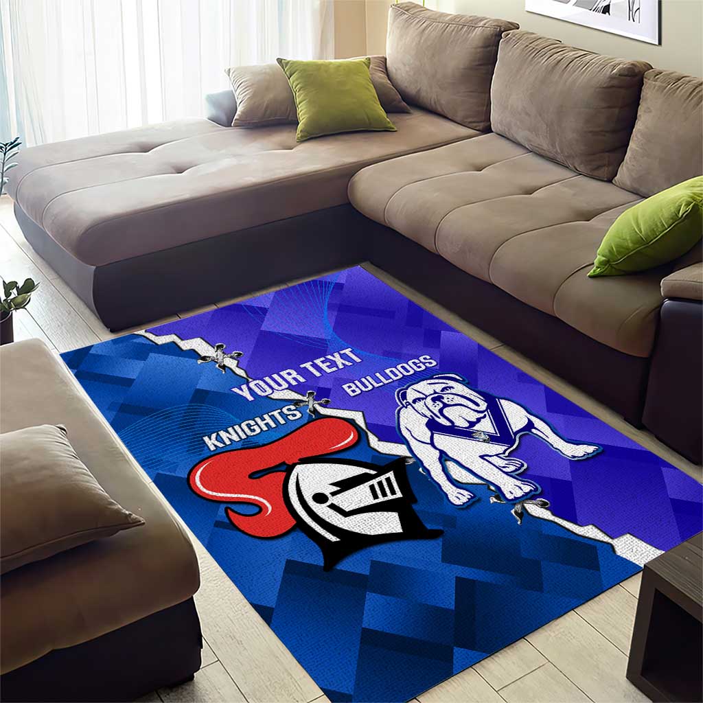 Custom Bulldogs And Knights Rugby 2025 Area Rug Dynamic Style