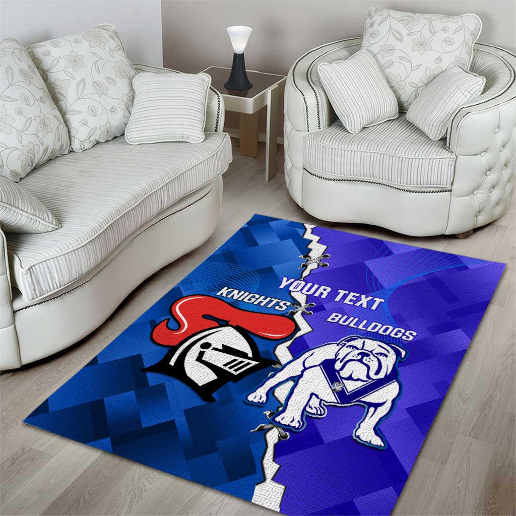 Custom Bulldogs And Knights Rugby 2025 Area Rug Dynamic Style