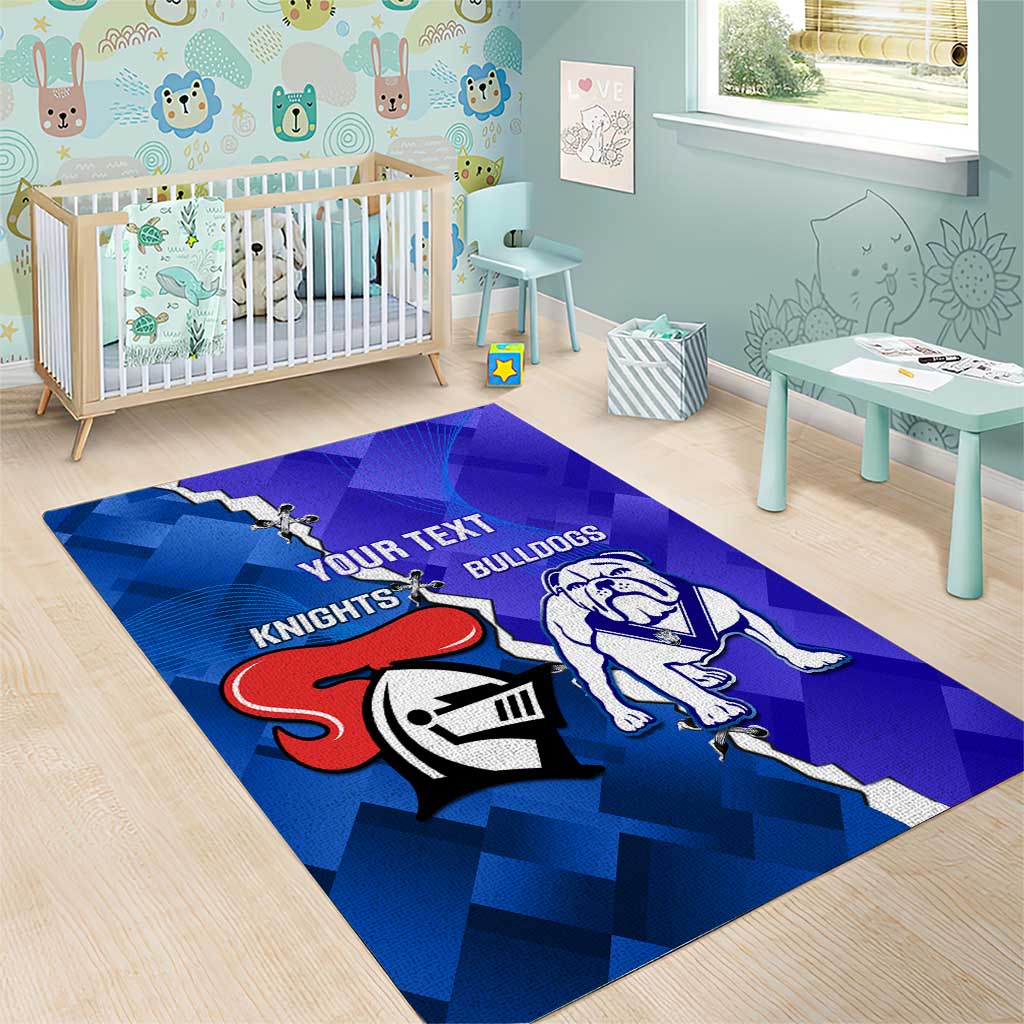 Custom Bulldogs And Knights Rugby 2025 Area Rug Dynamic Style