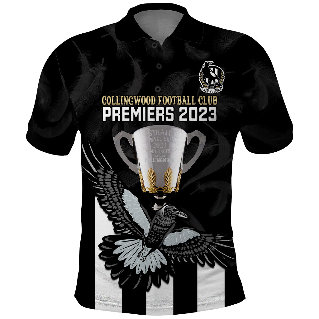 afl-collingwood-polo-shirt-magpies-premiers-2023-with-trophy-proud