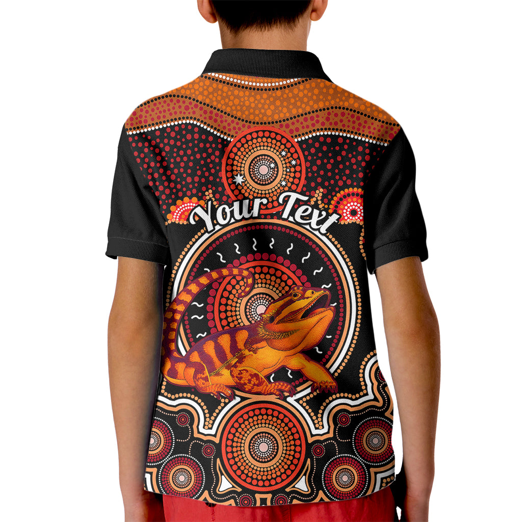 personalised-australian-astrology-kid-polo-shirt-aboriginal-dragon-lizard-zodiac-sign