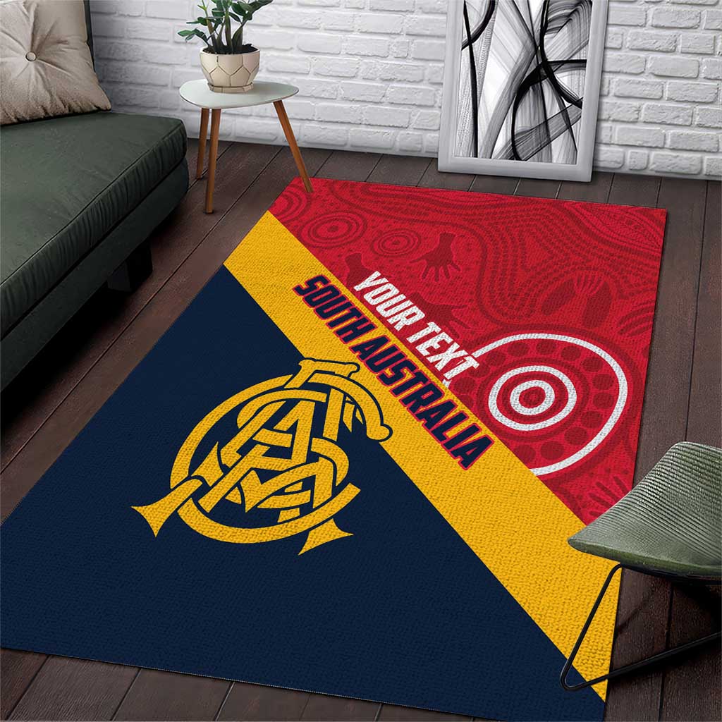 Custom South Australia Cricket Area Rug Go Champions - Aboriginal Art