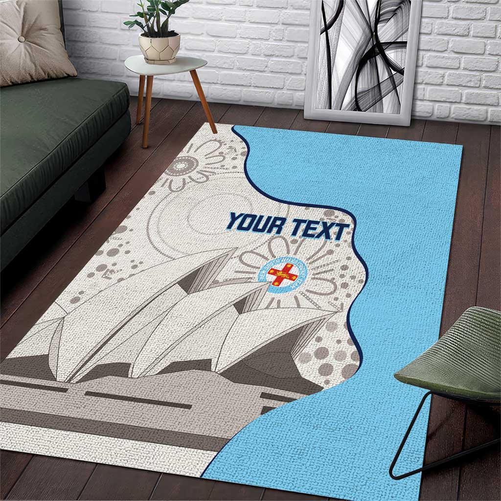 Custom New South Wales Cricket Area Rug Go NSW - Aboriginal Art