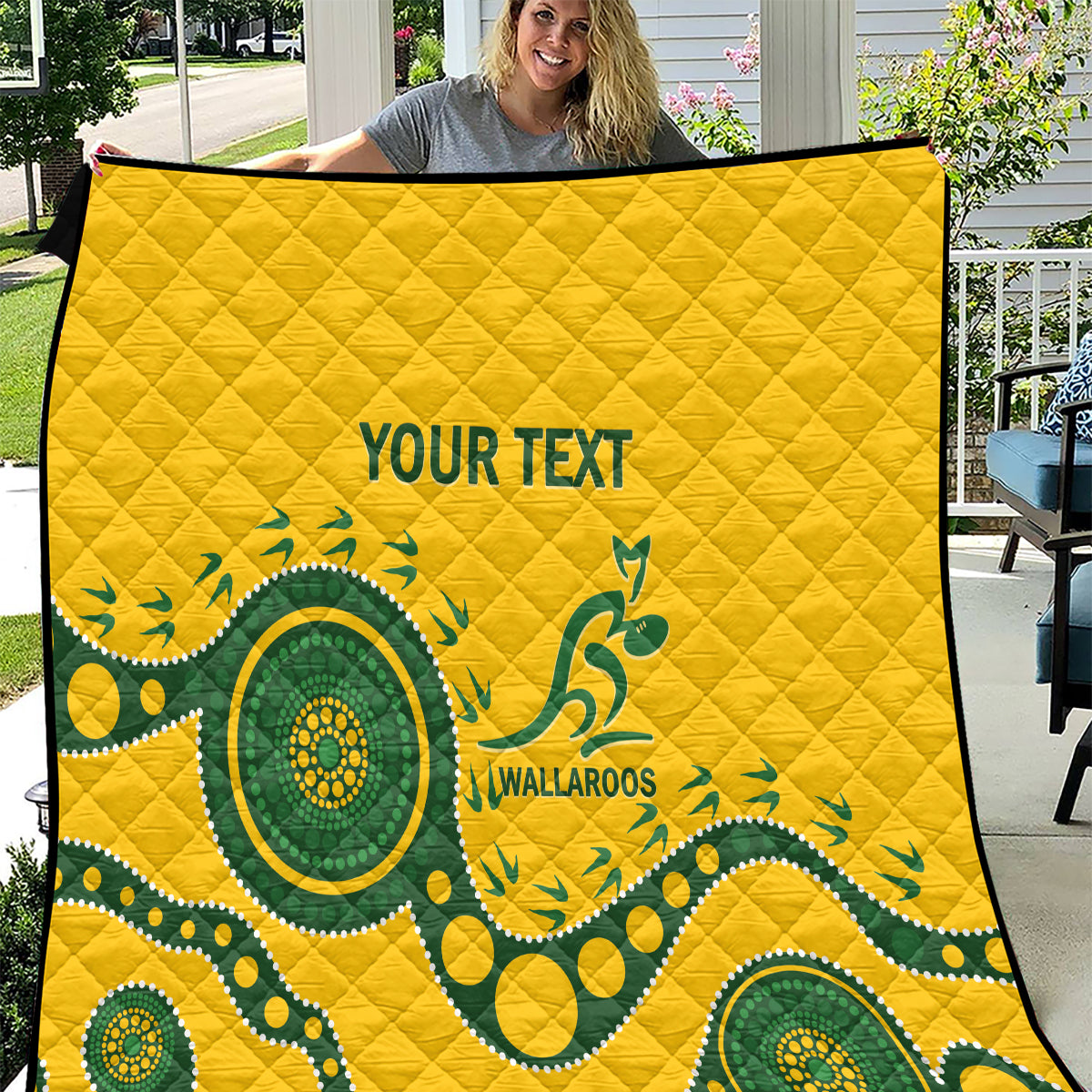 Custom Australia Rugby Quilt Go Wallaroos 2024 Pacific Aboriginal Art