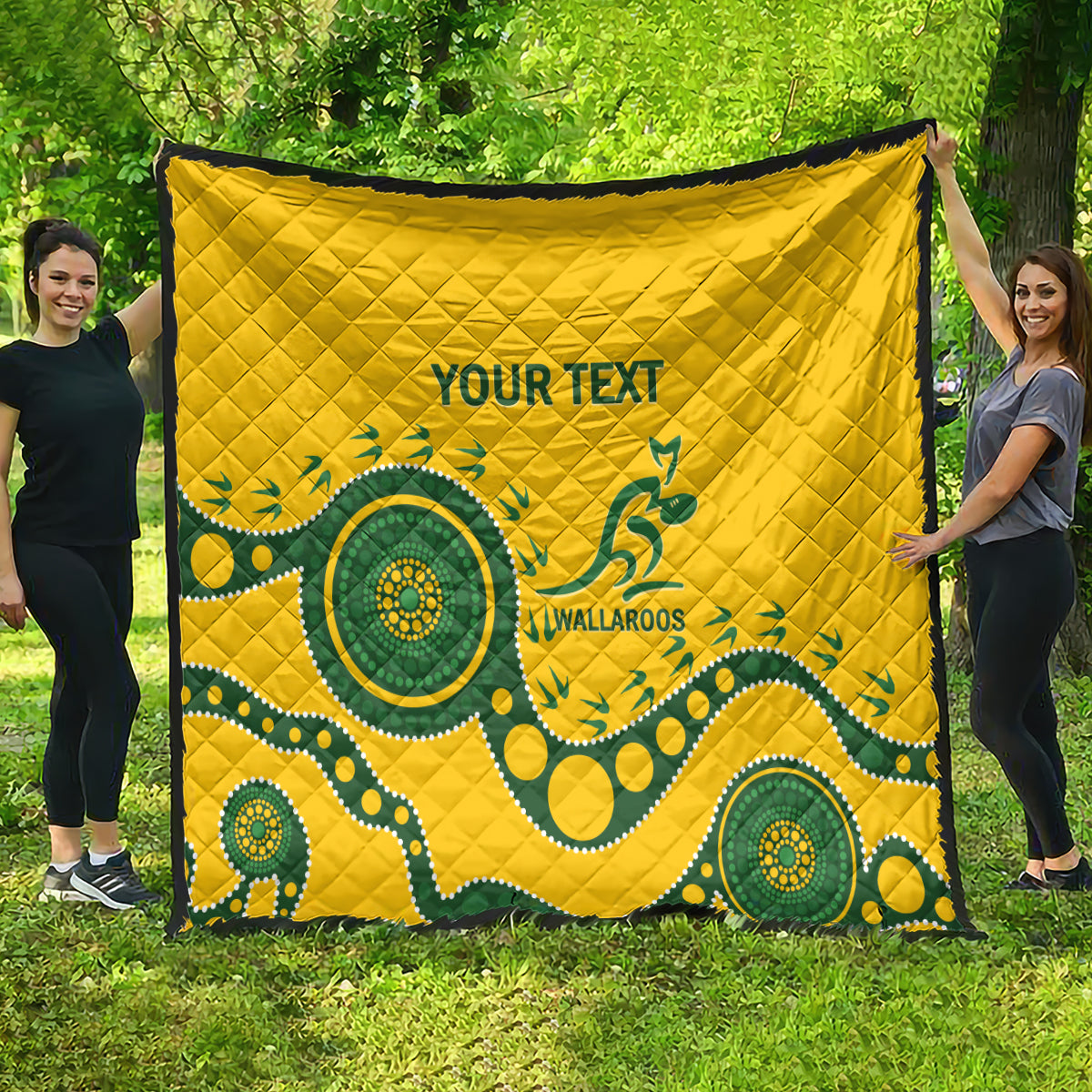 Custom Australia Rugby Quilt Go Wallaroos 2024 Pacific Aboriginal Art