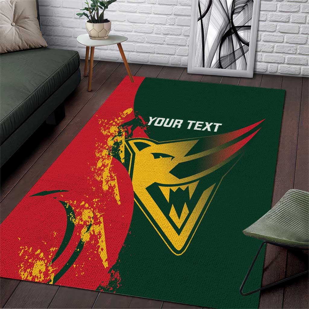 Custom Australia Tasmania Cricket Area Rug Go Tasmanian Tigers - Grunge Style