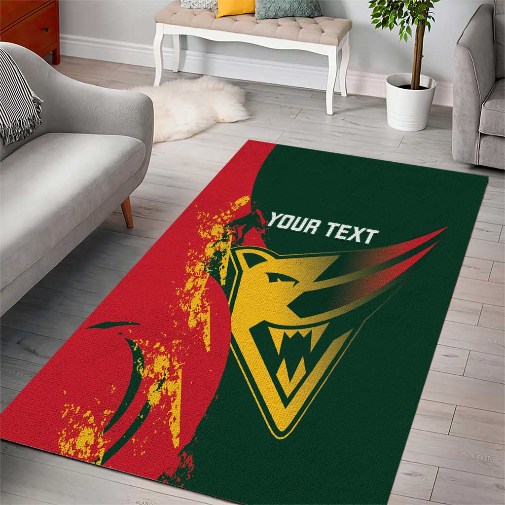 Custom Australia Tasmania Cricket Area Rug Go Tasmanian Tigers - Grunge Style