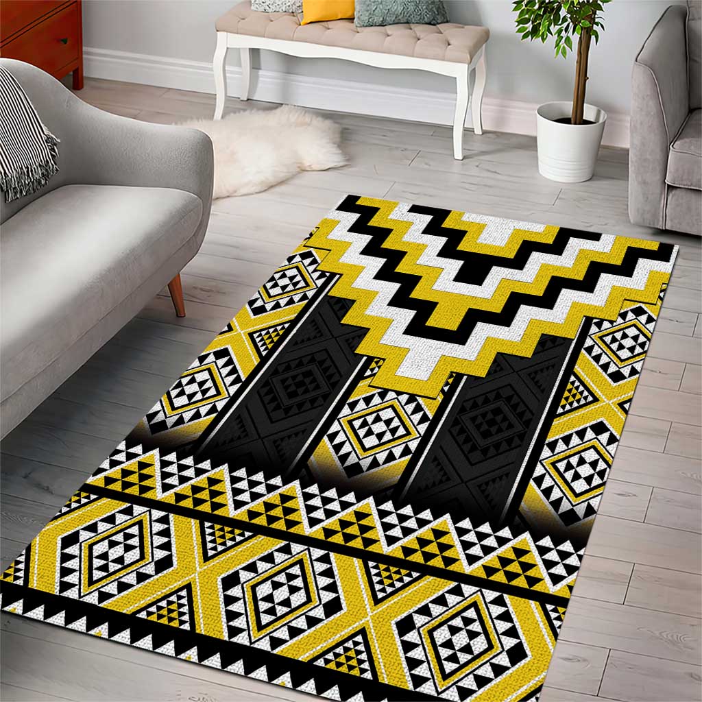 Yellow Taniko Aotearoa Area Rug Niho Taniwha Mix Poutama