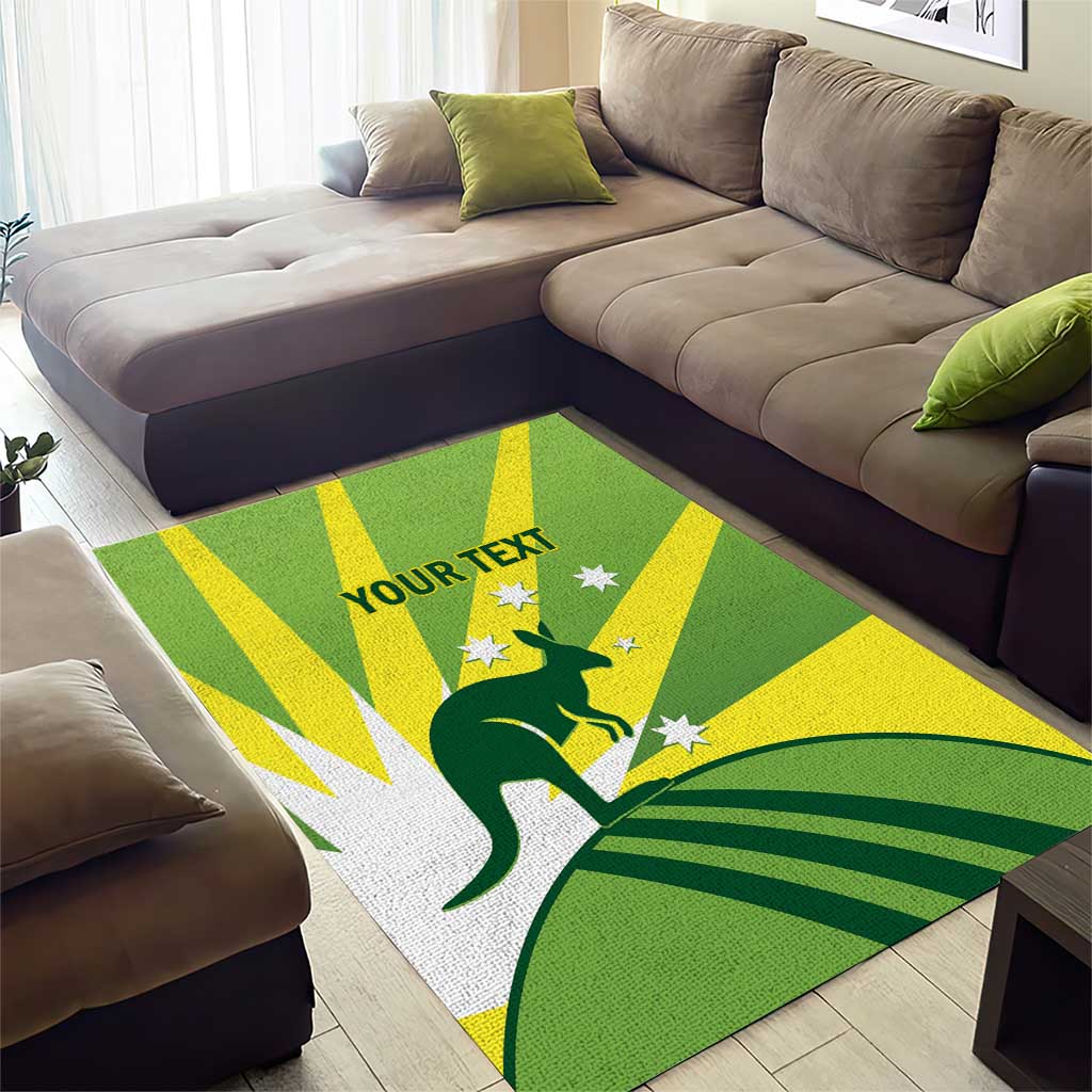 Custom Australia Cricket Area Rug Go Champions Aussies