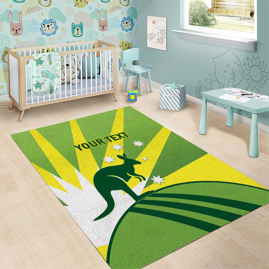 Custom Australia Cricket Area Rug Go Champions Aussies