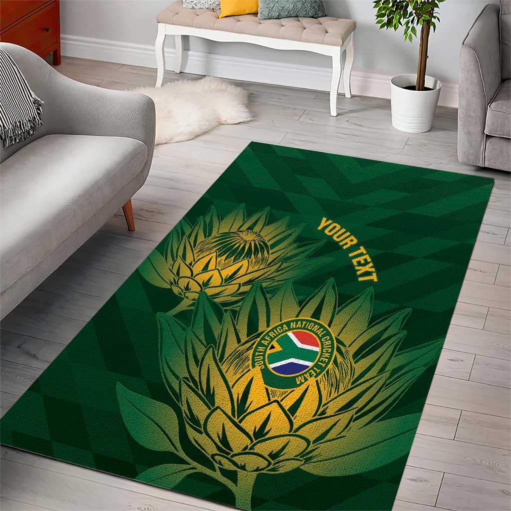 Custom South Africa Cricket Area Rug Go Champions Proteas