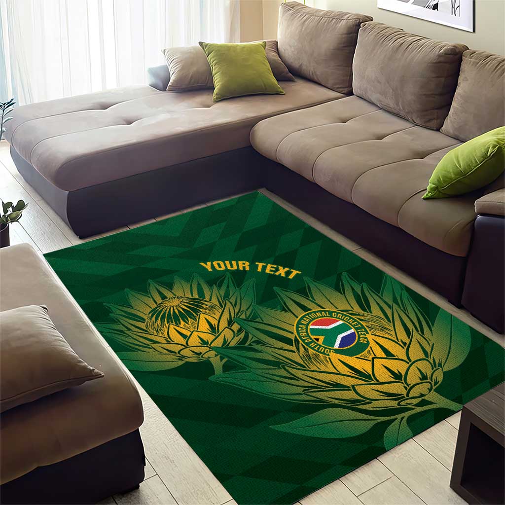 Custom South Africa Cricket Area Rug Go Champions Proteas