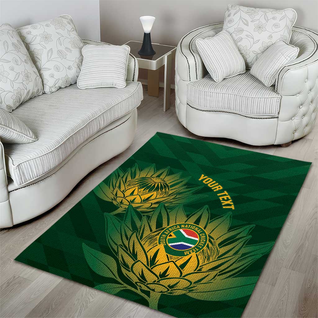 Custom South Africa Cricket Area Rug Go Champions Proteas